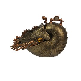 Zeckos Bronze/Copper Finish Steampunk Nautilus Shell Sea Monster Fantasy Décor Tabletop Statue: Captivating 9-Inch Long Maritime Masterpiece from The Ocean's Depths