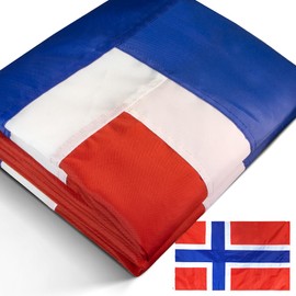 Anley EverStrong Series Embroidered Norway Flag 3x5 Ft - Embroidery & Heavy Duty Canvas Header - 4 Rows of Lock Stitching - Nylon Norwegian Nordmann National Flag with Brass Grommets 3 X 5 Ft