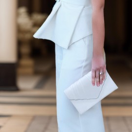 Milisente Women's Elegant Suede Clutch Envelope Crossbody Classic Clutch Bag Evening Bag Small Shoulder Bag, White, Contemporary