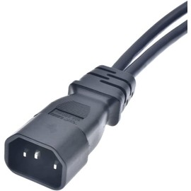 Toptekits C14 to C13+C7 Y Splitter Power Plug Cord,Single IEC 320 C14 Male to C13+C7 Female Splitter Adapter Cable Cord(C14 to C7+C13 1ft)