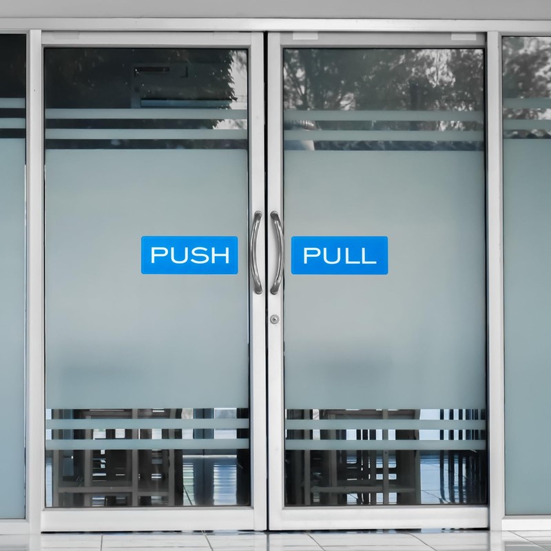 YOKIVE 2 Pcs Push Pull Door Sign, Door Sign Self