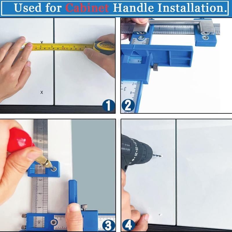 Cabinet Hardware Jig, Cabinet Handle Jig with Automatic Center Punch,