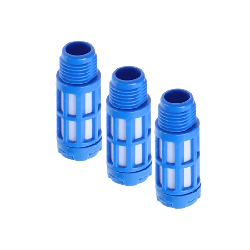 Pneumatic Silencer 1/4 Inch Plastic Set of 3 Industrial Quality