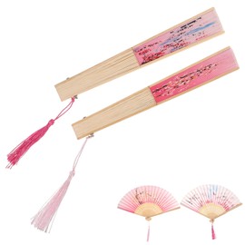 GRIRIW Classic Retro Chinese Folding Fan Set Bamboo Craftsmanship for Decor Dance