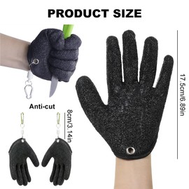 Fishing Gloves Predatory Fish Waterproof Fishing Gloves, Fish Catch Gloves, Anti Cut Fishing Gloves, with Magnetic Buckle and Hook, to Protect Against Bites and for Safe Handling of Pike, 1 Pair