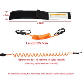 5ft Surf Leash Safety Hand Rope for Stand Up Paddle Board Surfboard Coiled AU Black