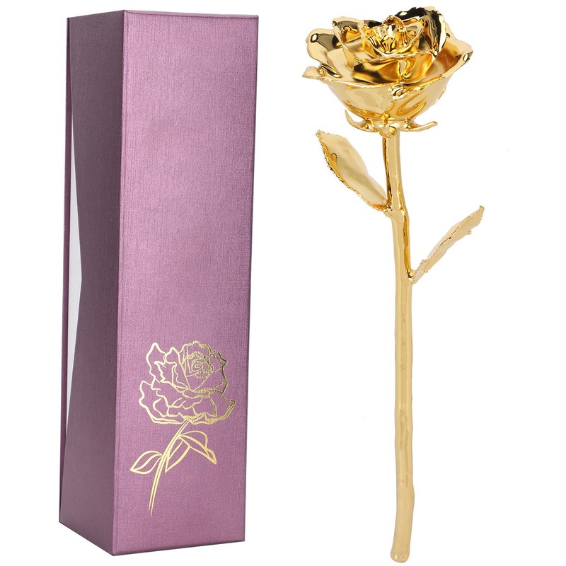 Long Stem Rose Gifts Dipped 24K Real Artificial Flower with
