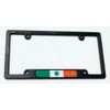 Ireland Irish Flag Black Plastic Car License Plate Frame Domed