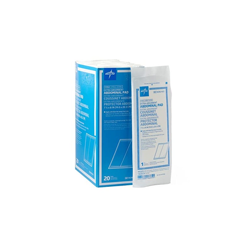 Medline Sterile Abdominal Pad, 8 in x 7.5 in (Pack