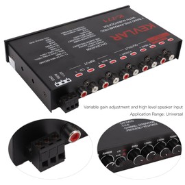 Car Audio Graphic Equalizer, 7 Bands EQ Car Amplifier Graphic Equalizer with Adjustment High Level Input EQ, Car Amplifier Equalizers for Boat RV RTV Motorcycle Car Stereo