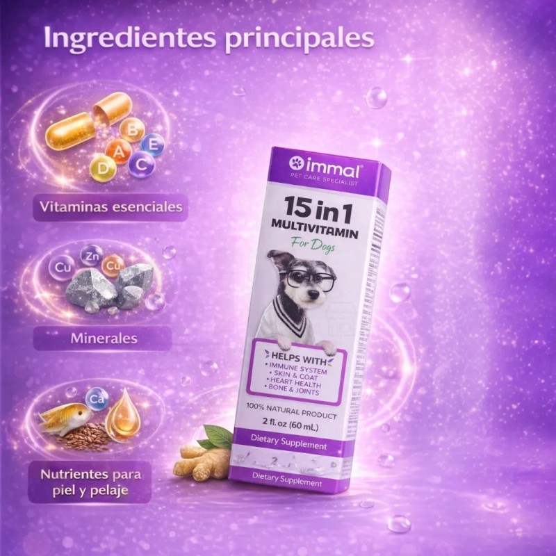 Multivitaminico Para Perros 15 En 1 Con Colageno Kit 2pz