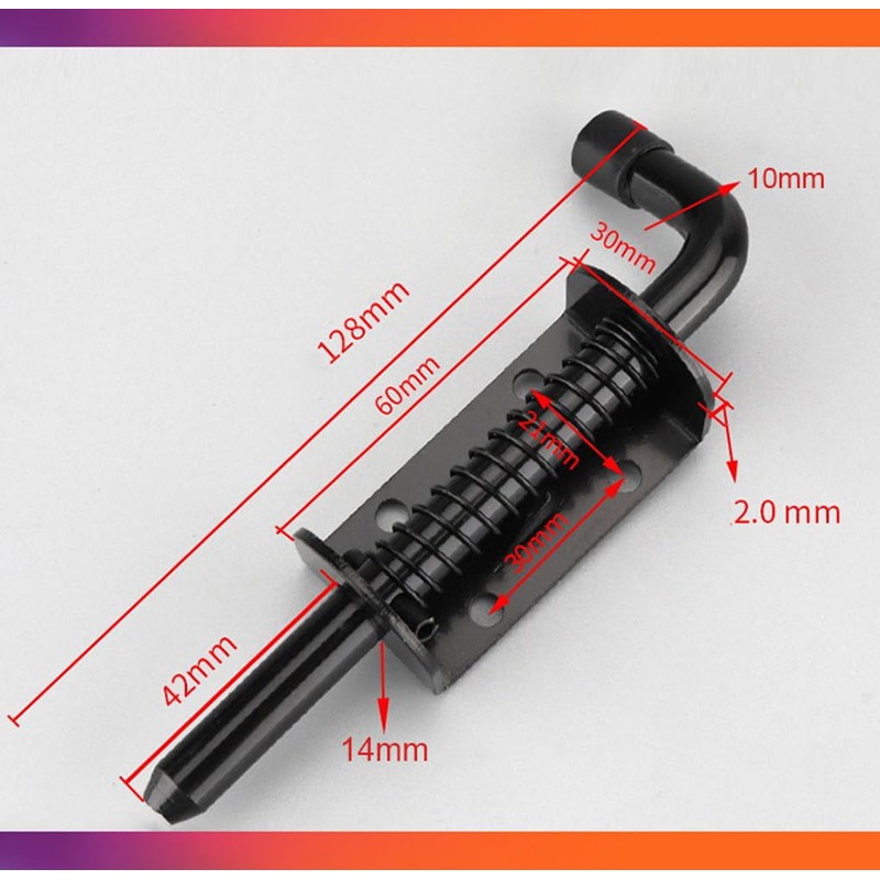 4Pcs 5 Inch Spring Loaded Barrel Bolt Latch Pin, BetterJonny