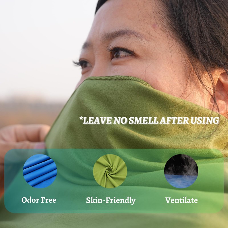 Hoplet Toalla de camping de microfibra con funda de EVA,