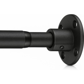 Heavy Duty Shower Rod - Industrial Shower Curtain Rod Wall Mounted for Bathroom,Room Divider,Outdoor Patio - 28 to 62"Adjustable Closet Rod for Hanging Clothes,Black