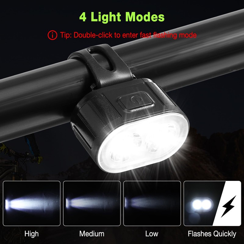 Oderra Luci Bicicletta LED USB Ricaricabile IPX5