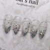 Glitter Butterfly Nail Handmade Nail Tips - Long Square /
