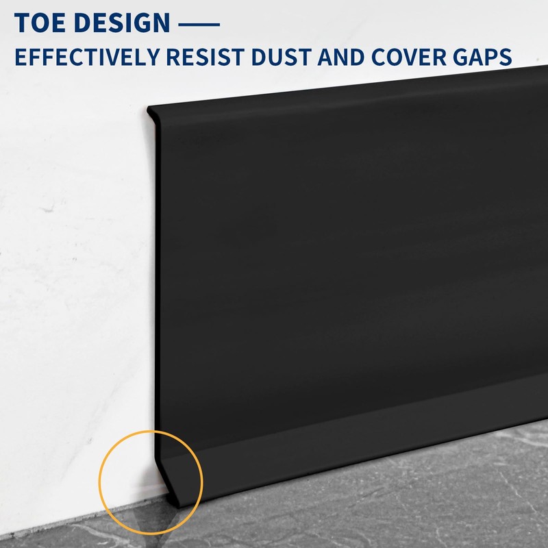 Heonay Flexible Baseboard Molding Trim 6 Inch Self-Adhesive Vinyl Wall