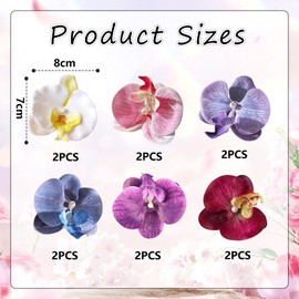 Hebterrka Pack of 12 Flower Hair Clips Bohemian Butterfly Orchid Hair Barrettes for Beach Party Spring Photo Props Artificial Hawaiian Boho Hair Clips