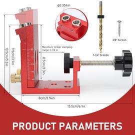Pocket Hole Jig Kit, Pocket Dowel Hole Jig System Set Adjustable Woodworking Tools Wood Woodwork Guides Joint Angle Tool Carpentry Locator