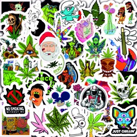 Stickers 50pcs Packs - Supreme Stoner Sticker - Cool Hippie Skater Random Thrasher Decals, Dope 90s Stikers for Helmet - Graffiti Sticker Lot 100% Vinyl