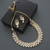 Aheli Kundan Collar de perlas Pendiente Set Étnico Indio Tradicional