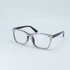 FUPRECIOUS Square Rhinestone Reading Glasses For Women Blue Light Blocking