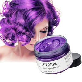 Temporary Hair Color Wax Dye,Hair Spray Color, Natural Hair Wax Color, Kids Temporay Hair Wax Dye Ash for Halloween Cosplay,Party,Masquerade (Purple, 120g)
