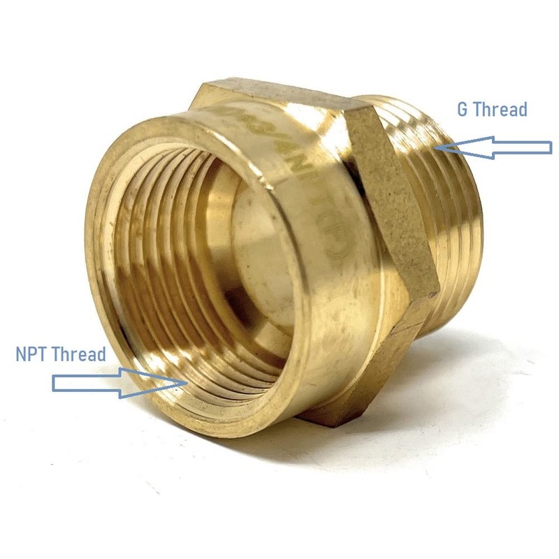 G Thread (Metric BSPP) Male to NPT Thread Female Pipe