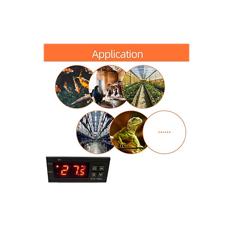 Taikuwu AC 110V-220V Temperature Controller, Digital Thermostat with Temperature Sensor