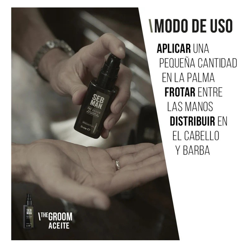 Tratamiento Aceite Cabello Barba Sebastian The Groom 30 Ml