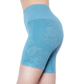 Andijur Women's Soft Girdle Shapewear [Anri Sugihara's Gerbera Pattern, Cotton Blend Girdle], For Stomach, Hips, Thighs, Postpartum, Large Size, Inner Size, ash green