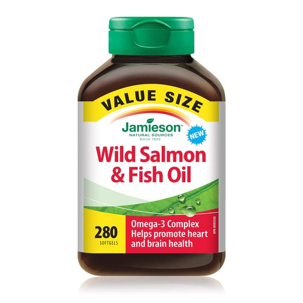 Jamieson Wild Salmon & Fish Oils Omega-3 Complex, 280 softgels Bonus Size