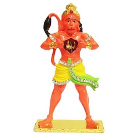 Purpledip Metal Idol Lord Hanuman: Ramayana Depiction of Lord Ram Forever in Hanumanji's Heart (12134)