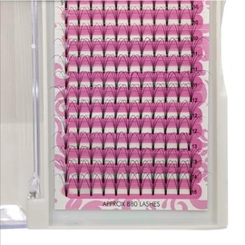 Dermastil 5D Premade Handmade Volume Eyelashes, D Curl, Thickness 0.10 mm, Ready Fan without Knots for Eyelash Extension, PBT, Vegan, 16 Strips Box (12 mm)