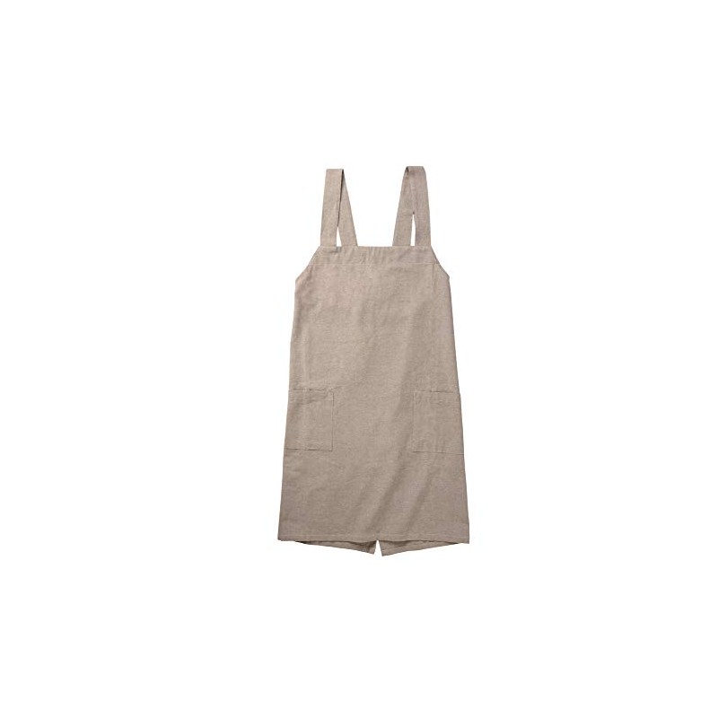 Lep Habituel 500408 Frosty Back Cross Apron, Beige, Plain, Length