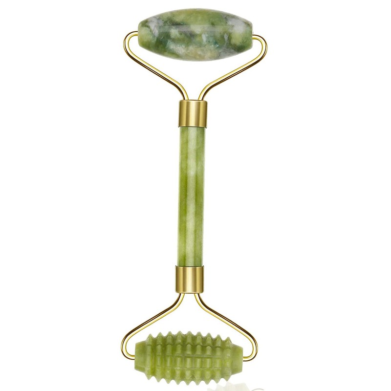 100% Jade Roller Set, Gua Sha Massager, Natural Jade Roller,