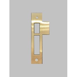 Generic 4-3/8"" Brushed Brass Door Strike Plate Latch for Mortise, Antique, Vintage, Keeper, Striker, Solid Brass, 4.37"" (Replacement for 4-1/4"" and 4-1/2"" Strikes), 438BB