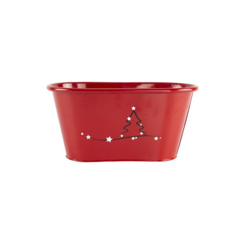 Fyne-Finds Set of 2 Red Tin Pail Trough Planter Pot