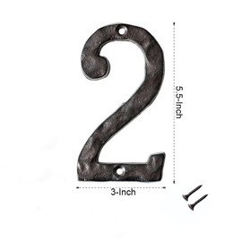 Cast Iron House Numbers Mailbox Number 5.5" Sturdy Heavy Embossed House Address Sign Numbers 0 to 9 Indoor Outdoor DIY Projects Hanging Wall Sign Letter Decoration