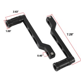 CycleRev Heel Toe Shift Lever Brake Pedal Shift Peg for Harley Davidson Softail 1986-Later, Touring 1988-Later, Road Glide, Street Glide, Road King, Electra Glide, Tri Glide Trikes 2008-Later Black