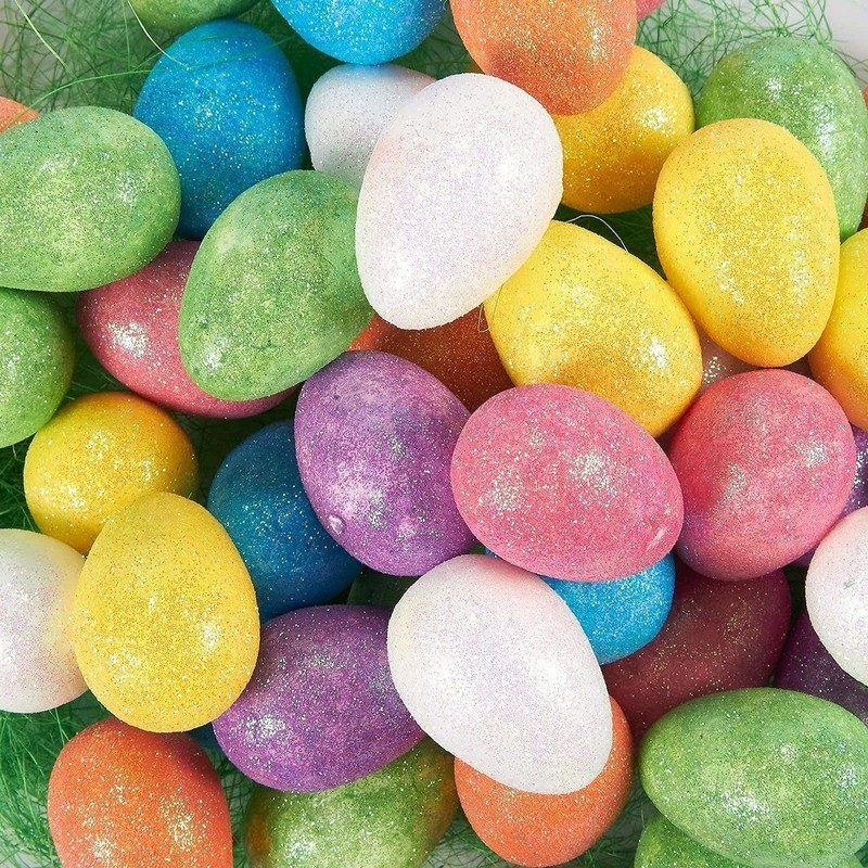Small Foam Easter Eggs for Crafts (72 Pack)