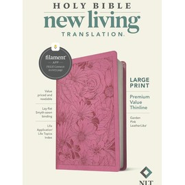 NLT Large Print Premium Value Thinline Bible, Filament-Enabled Edition (LeatherLike, Garden Pink)