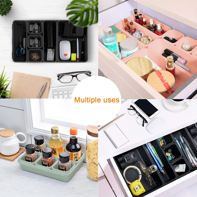 8 Pieces Drawer Organiser, Oganizer Storage Box for Home, Washable