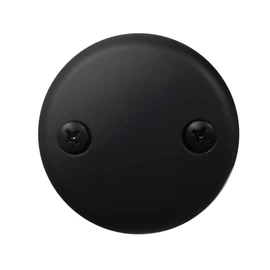 Westbrass A329-62 3-1/8" Two-Hole Bathtub Overflow Faceplate and Screws, Matte Black