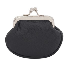 GERMANUS Baerbel Women's Leather Wallet with Clasp, black, Classic