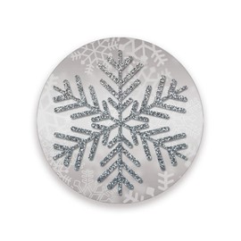 Vibiliyou Silver Glitter Snowflake Pattern Ceramic,Set of 4,silver coasters Drink Coaster with Cork Backing for Friends Funny Birthday Housewarming Bar Coffee Shop Decor