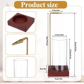 2Pcs Glass Incense Holders 2-in-1 Wooden Upside Down Incense Stick Holders with Removable Glass Ash Catcher, Incense Holder for Sticks Anti-Ash Incense Cone Holder for Yoga Spa Madiation home decor