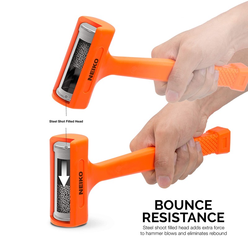NEIKO 02847A 2 LB Dead Blow Hammer, Neon Orange |