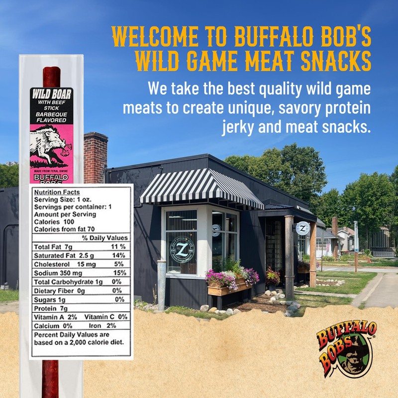 Buffalo Bob's Wild Game Meat Snack Stick - Wild Boar