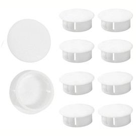 10 Pcs Plastic Hole Plugs, 20mm Round Button Plugs, Snap on Type Screw Cap, Furniture Hole Plugs, Drilling Cover Caps Screw Hole Plugs White for Cabinet Desk Table Chair Cupboard Wardrobe